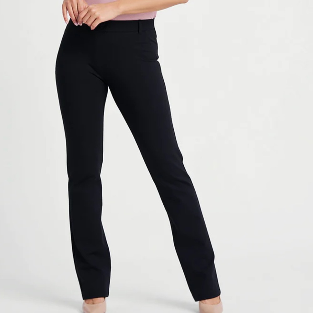 Betabrand Straight-Leg Classic Dress Pant Yoga Pants (Navy)